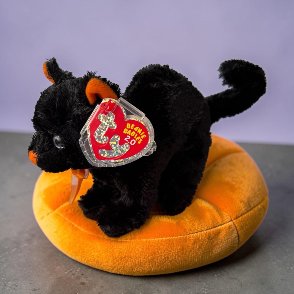 Scaredy 2.0 Beanie Babies - Halloween Black Cat - 2008 - MWMT - Unused Code!
